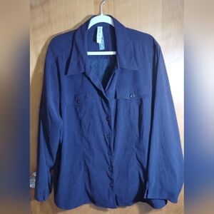 Deep Purple Button Down Long Sleeved Shirt